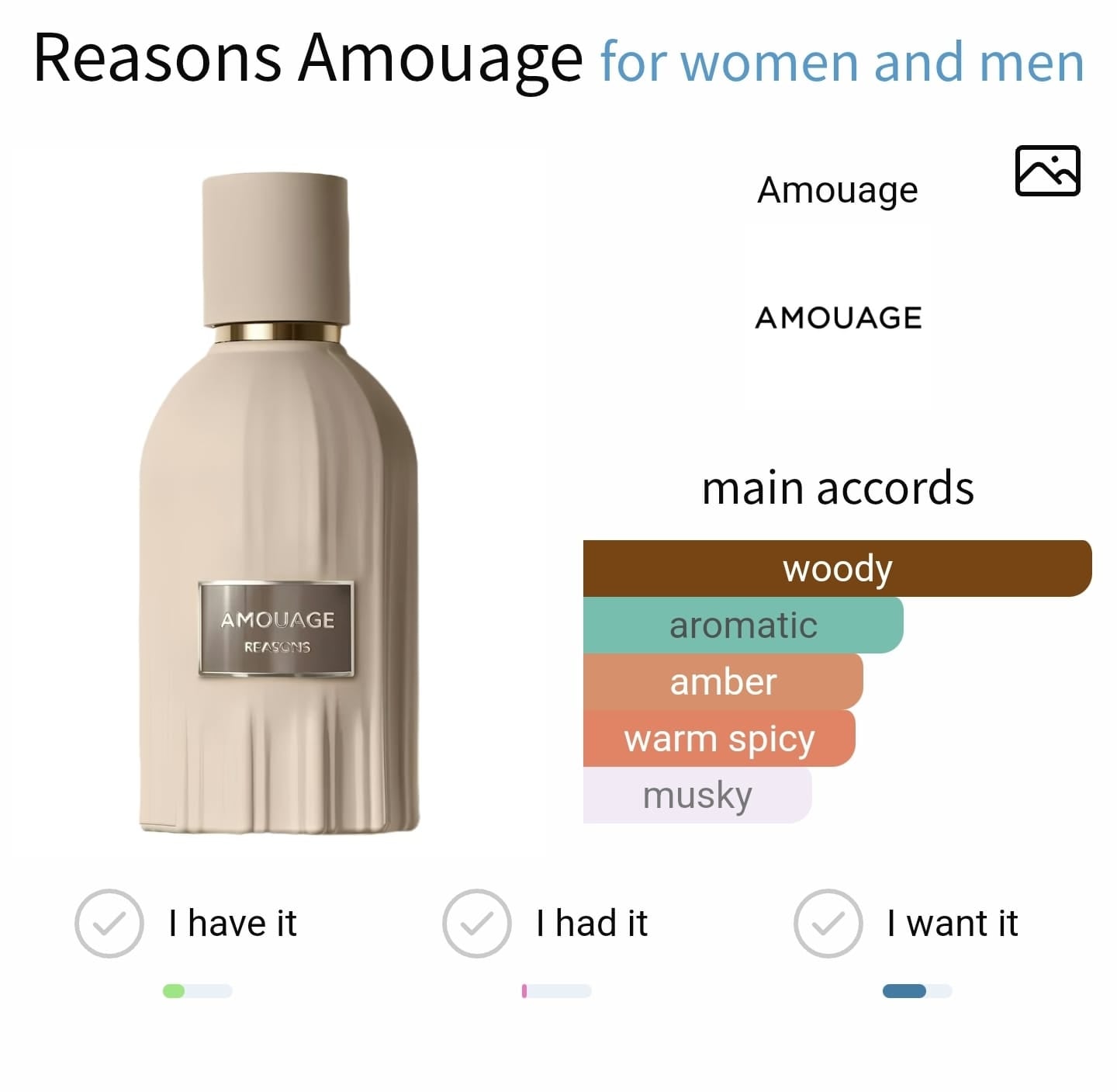 عطر Reasons من Amouage نيش أصلي بتقسيم للجنسين في مصر

