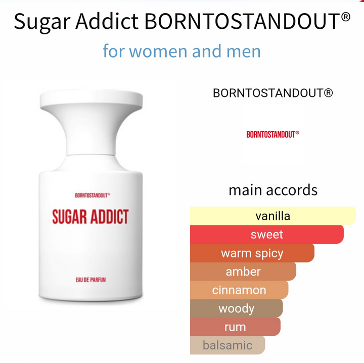 BornToStandOut Sugar Addict تقسيم أصلي 5 و10 مل للجنسين  

